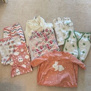 Halo Kids Pajamas Sleep Sacks - Pink, Green, Cream